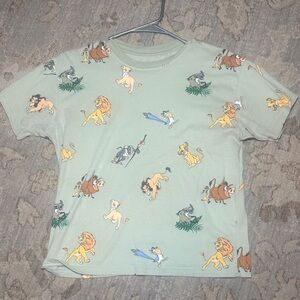 Disney Store Lion Print Green T-Shirt